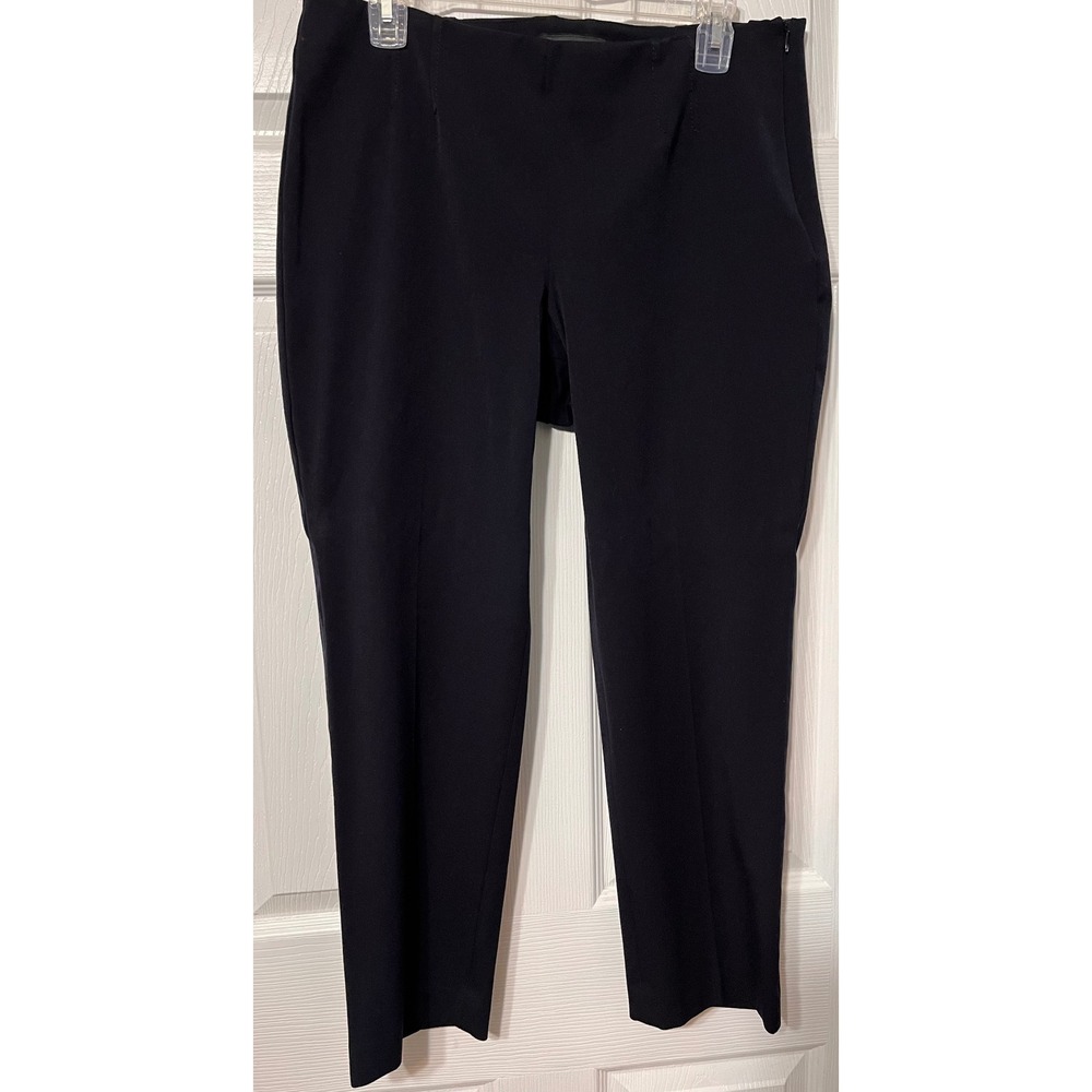 Talbots Womens 12P Navy Blue Bi-Stretch Straight-Leg Curvy Pants (32x26)